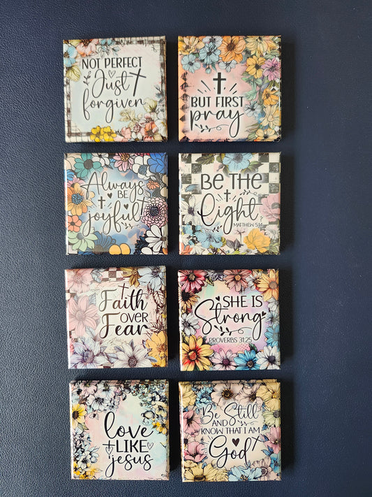Faith-floral Magnets