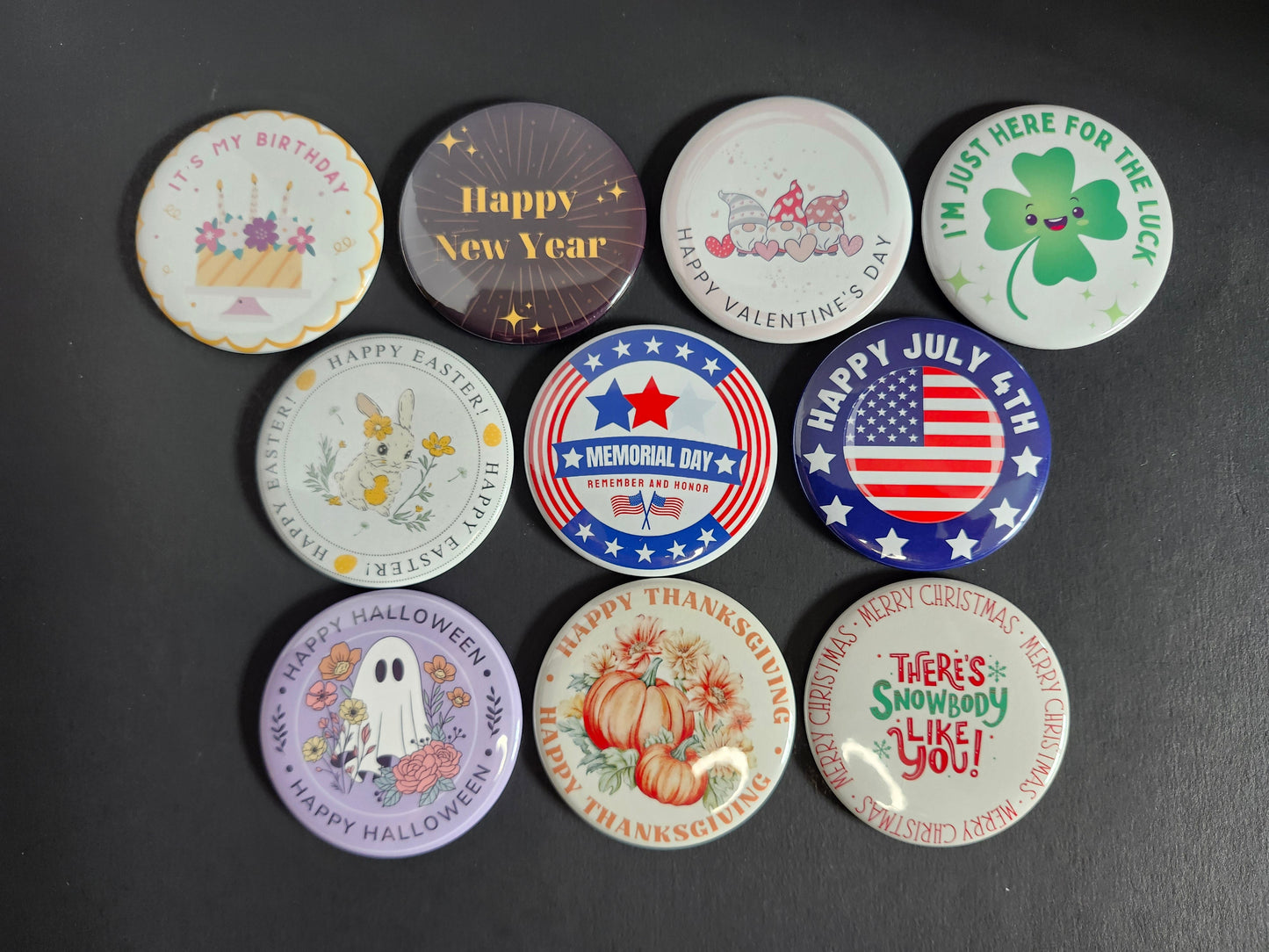 Set of Interchangeable Holiday Badge Reel Toppers