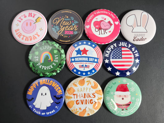 Set of Interchangeable Holiday Badge Reel Toppers