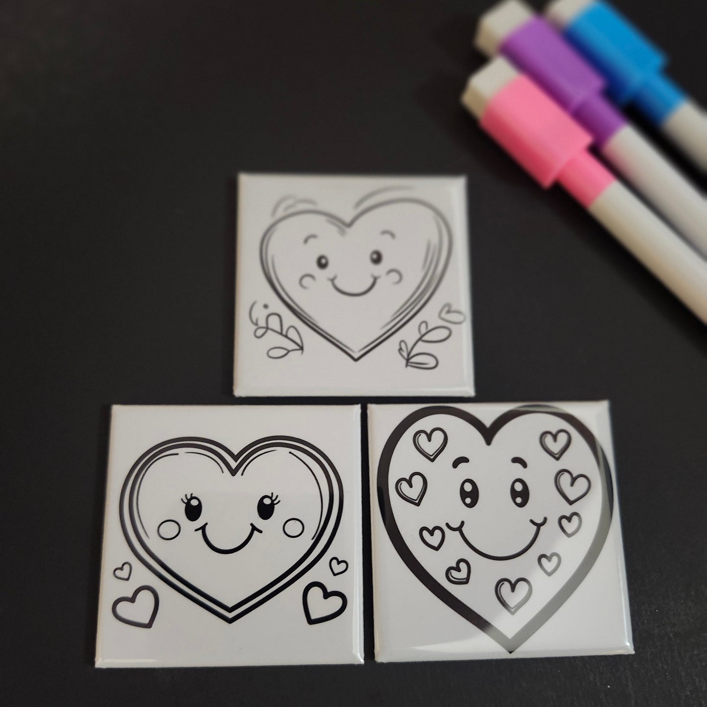 Dry Erase Heart Magnet Set (3 Pack)