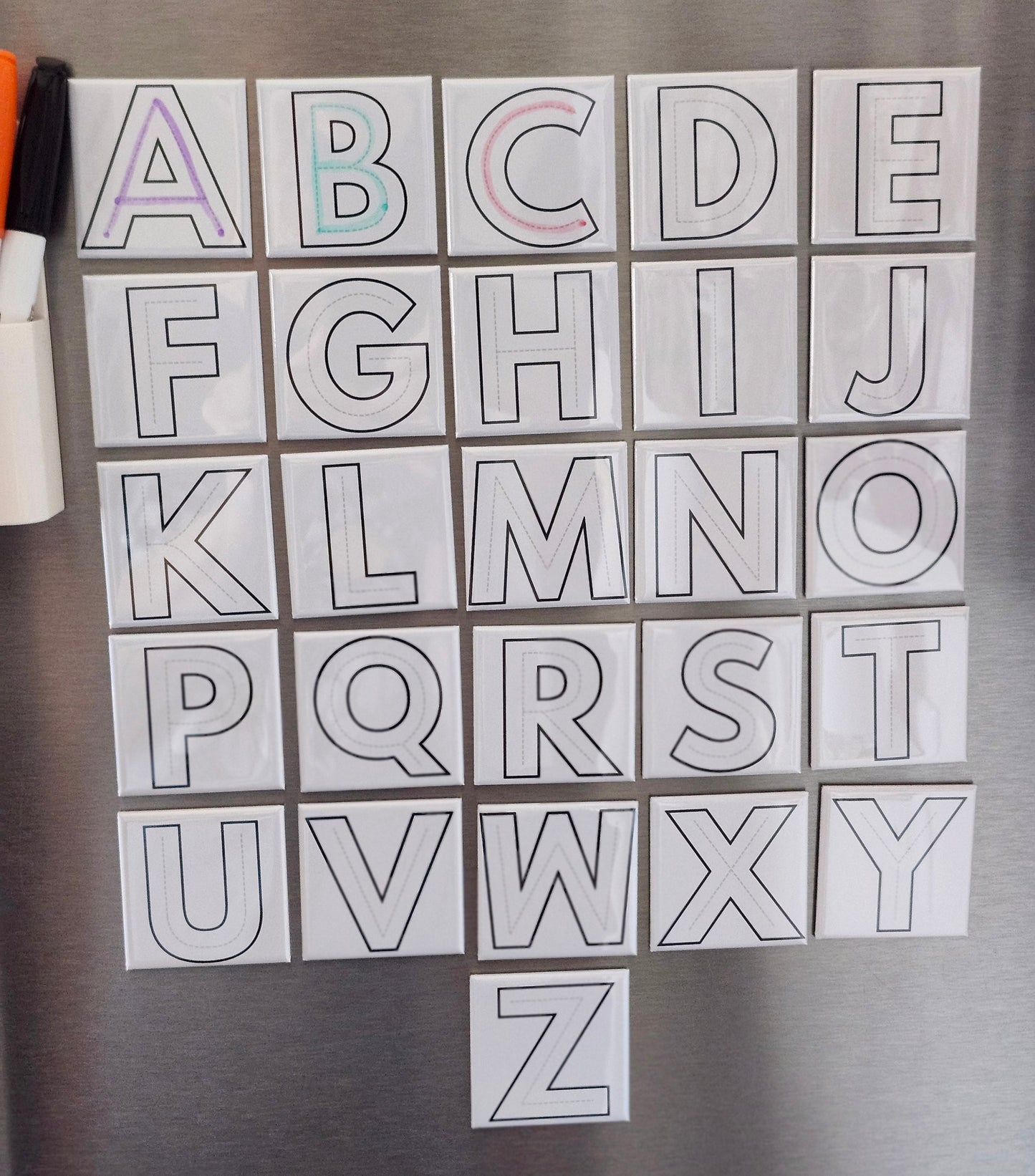 Traceable Dry Erase Letter Magnets