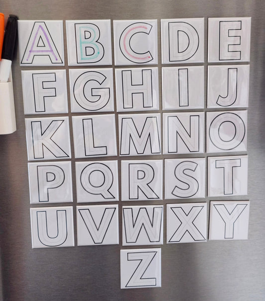 Traceable Dry Erase Letter Magnets