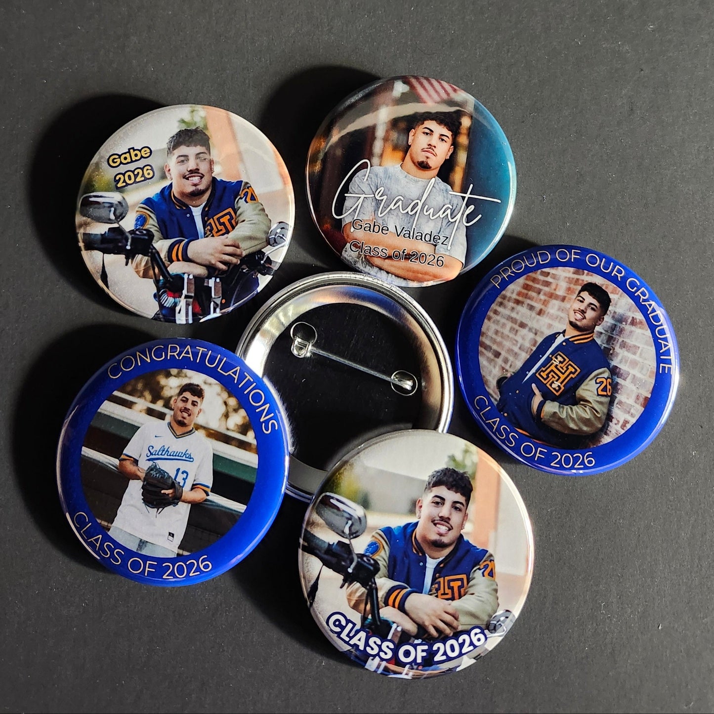 🎓 Custom Graduation Photo Buttons (2.25”)