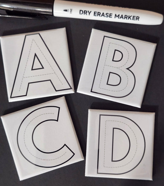 Traceable Dry Erase Letter Magnets