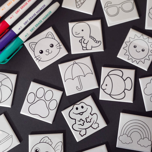 Dry Erase Coloring Magnet Set